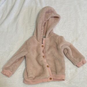 First Impressions Soft Pink Button-Up Hoodie